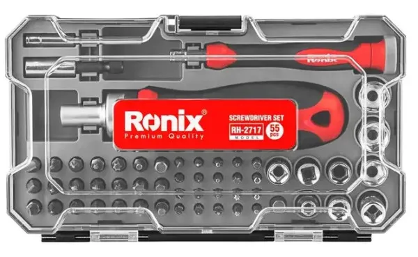 RONIX Alat Univerzalni SET odvijaca sa nastavcima 56-DELNI CRV RH-2717 PLC Slika 3