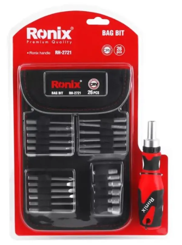 RONIX Alat SET BITOVA I NASTAVAKA 24+2 RH-2721 BL TORBICA Slika 5