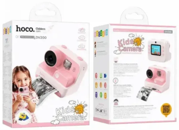 hoco. Deèija kamera sa štampaèem, 2 inèa IPS LCD, 720p, microSD - DV200 Pink Slika 4