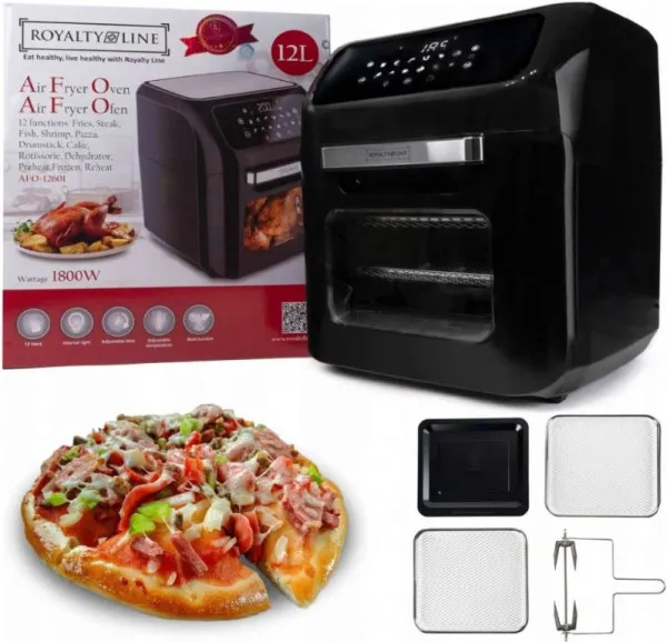 ROYALTY RLAFO12601, RERNA NA TOPLI VAZDUH INOX, 1800W, 12L Slika 3