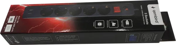 GEMBIRD SPG5-B-10(3G1.5)**Gembird produzni kabl sa zastitom i 5 uticnica, 5V/3.1A USB-A+C 16A/3500W 3m (765) Slika 5