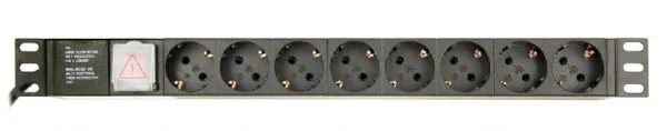 GEMBIRD EG-PDU-014-C14 Gembird C14 Produzni kabl sa zastitom 8 uticnica 10A, PDU 1U, aluminium, 3m Slika 2