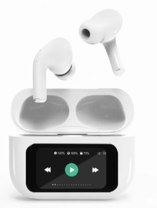 GEMBIRD TWS-LCD-ANC-01-W Gembird bluetooth V5.1 slusalice, TWS, LCD display, Active Noise Cancelling, White Slika 1