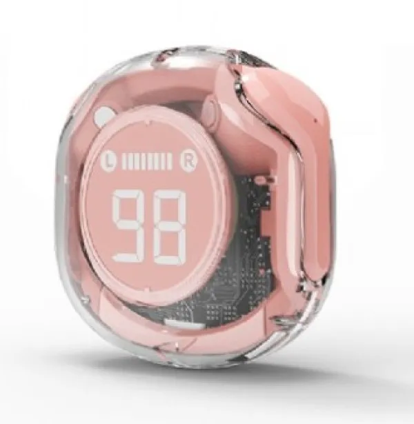 GEMBIRD TWST-01-PK Gembird bluetooth V5.4 slusalice, TWS, LCD, Transparent, pink Slika 2