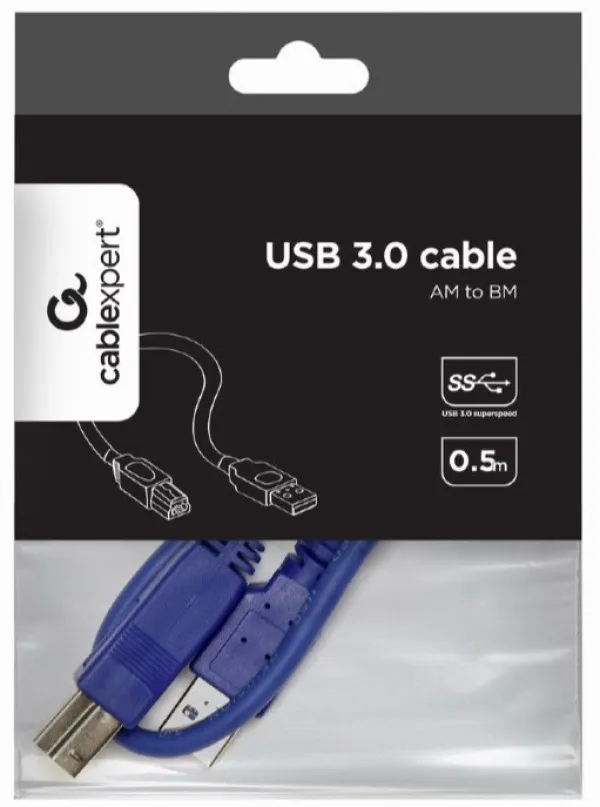 GEMBIRD CCP-USB3-AMBM-0.5M Gembird USB 3.0 A-plug B-plug 0.5m cable Slika 4