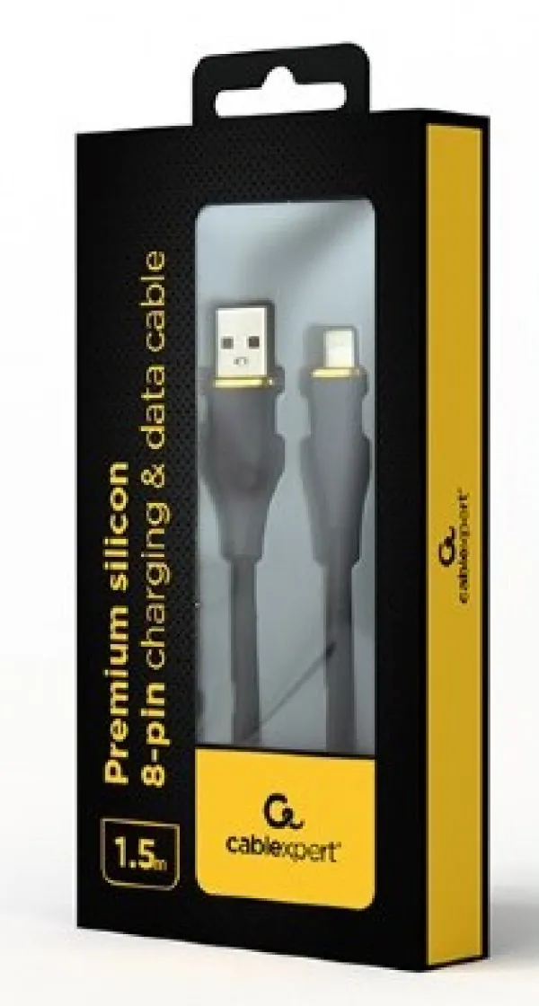 GEMBIRD CC-USB2S-AM8PM-1.5M-BK Gembird Premium silicon 8-pin cable charging and data cable, 1.5 m, black Slika 2