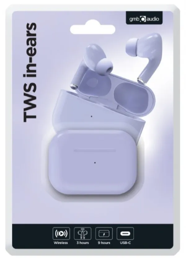 GEMBIRD TWS-03-V Gembird bluetooth V5.0 slusalice, TWS, violet Slika 7