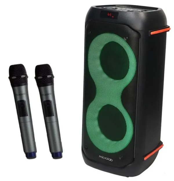 MICROLAB Microlab PT602W karaoke zvucnik 160W, Bluetooth, LED, 7,4V/4000mAh, Aux, USB, microSD, + Mic*2kom Slika 7