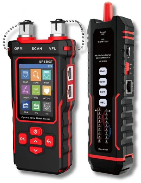 Noyafa NOYAFA NF-859GT Tester za više kablova za Ethernet i vlakna sa jedinstvenim prijemnikom, VFL, PoE Slika 4