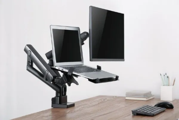GEMBIRD MA-DA3-02 Gembird Podesivi stoni drzac za monitor tilt, 17-32 max.2x8kg +nosac za laptop,full-motion Slika 3