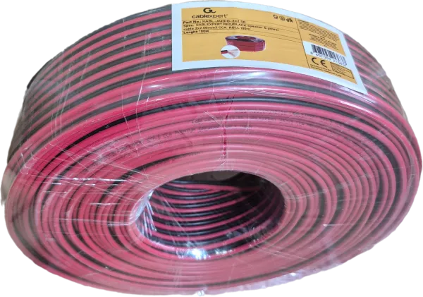 GEMBIRD KABL-AUDIO-2X2.50 Kabl za zvucnike, mikrofon, napajanje, 2x2.5mm crno/crveni 100m Slika 3