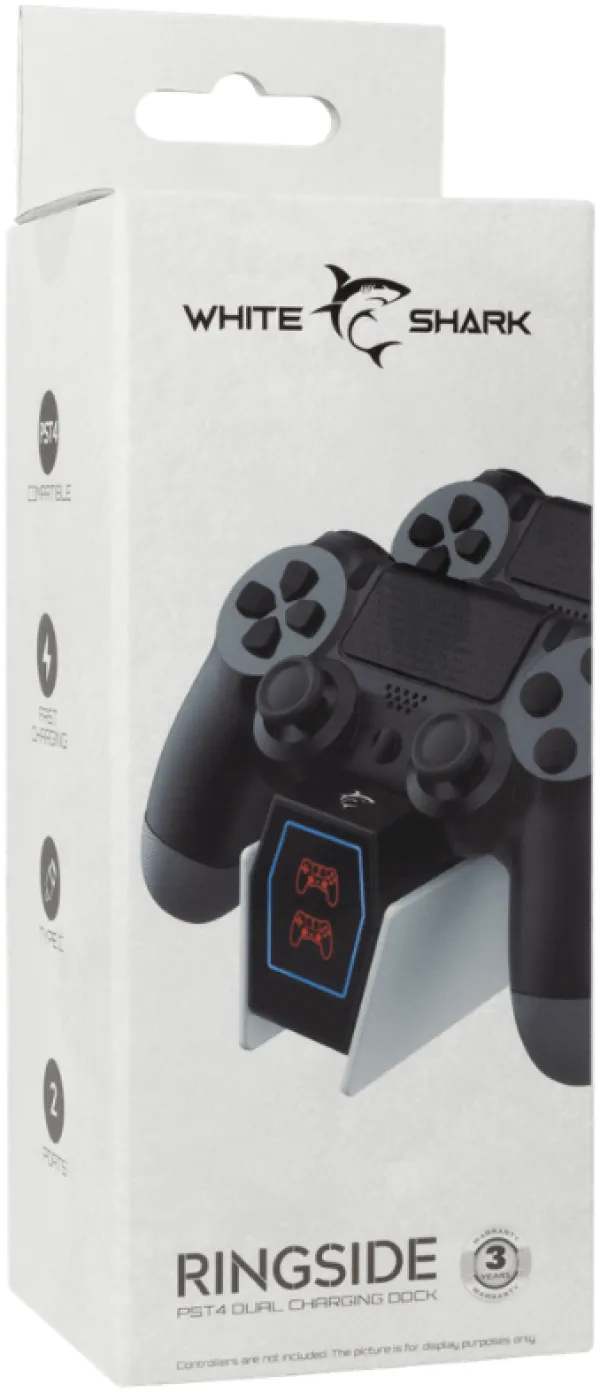 WHITE SHARK PS4 Ringside dock za punjenje dva PS4 kontrolera Slika 3