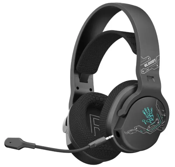 A4 TECH A4-GR370 BLACK A4Tech Bloody gejmerske slusalice sa mikrofonom, BTv5.3+2,4Ghz+kabl, 50mm/16ohm, RGB Slika 2