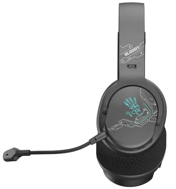 A4 TECH A4-GR370 BLACK A4Tech Bloody gejmerske slusalice sa mikrofonom, BTv5.3+2,4Ghz+kabl, 50mm/16ohm, RGB Slika 1