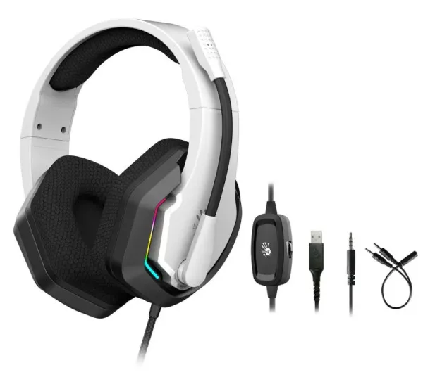A4 TECH A4-G260P WHITE A4Tech Bloody gejmerske slusalice sa mikrofonom, 50mm/16ohm, USB za RGB, 3,5mm Slika 6