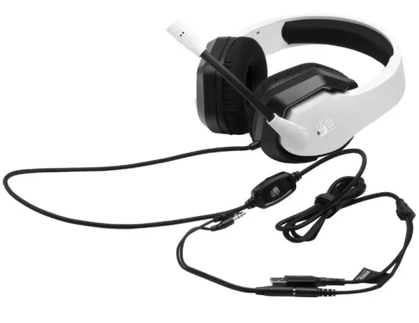 A4 TECH A4-G260P WHITE A4Tech Bloody gejmerske slusalice sa mikrofonom, 50mm/16ohm, USB za RGB, 3,5mm Slika 2