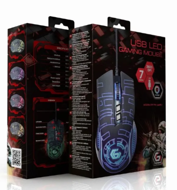 GEMBIRD MUSG-RGB-01 Gembird USB LED gaming mis, 1200-3600DPI 7-button 124mm Slika 8