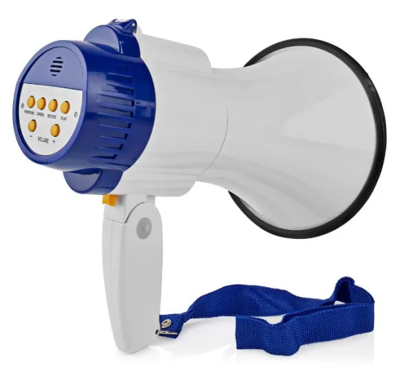 NEDIS MEPH150WT Megafon 115dB, max.250m ugradjena sirena i funkcija snimanja, Blue/White Slika 2