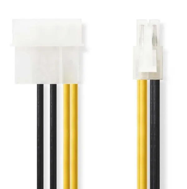NEDIS CCGP74340VA015 adapter P4 Male-Molex Male, 0.20m, Black/Yellow Slika 1