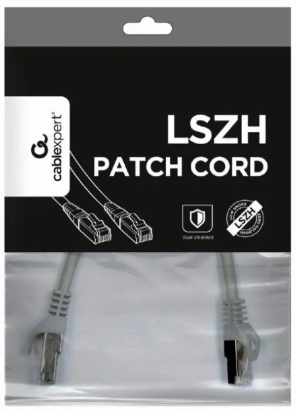 GEMBIRD PP6A-LSZHCU-0.25M Gembird Mrezni kabl, SFTP CAT.6A BAKARNI LSZH Patch cord 0.25m Grey Slika 2