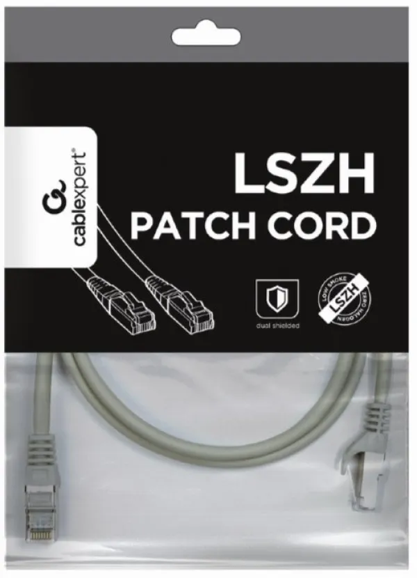 GEMBIRD PP6A-LSZHCU-0.5M Gembird Mrezni kabl, SFTP CAT.6A BAKARNI LSZH Patch cord 0.5m Grey Slika 2
