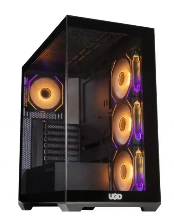 Kuciste UGD Mystery SV13 ATX, providna stranica, ugradjena 4xRGB kulera, Crno Slika 1