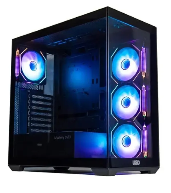 Kuciste UGD Mystery SV13 ATX, providna stranica, ugradjena 4xRGB kulera, Crno Slika 7