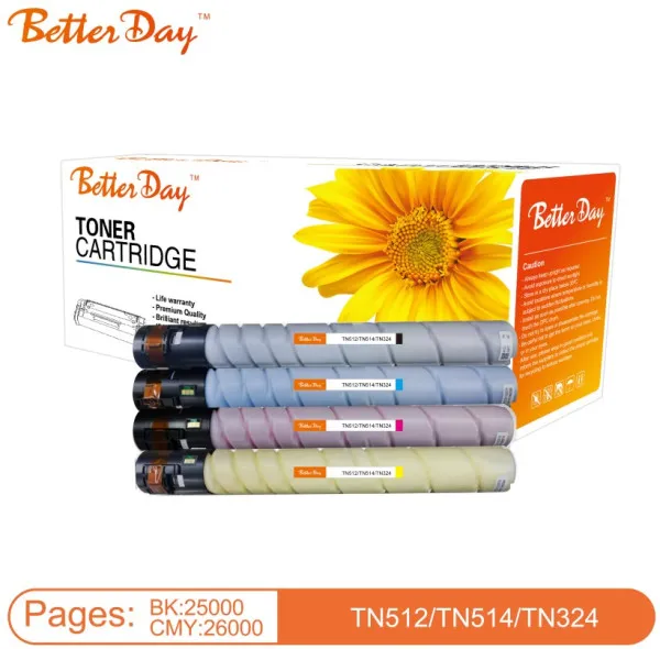 Toner BetterDay TN512, TN514, TN324 M MPS zam. kaseta za Konica Magenta 26k Slika 1