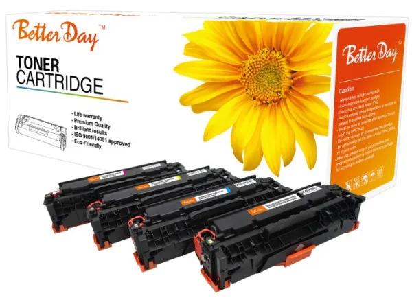 Toner BetterDay CC532A, CE412A, CF382A (304A, 305A, 312A) zam. kaseta za HP Yellow 2.8k Slika 3