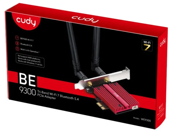 CUDY Cudy WE9300 BE9300 Wi-Fi 7 Bluetooth 5.4 PCI-E Adapter V1.0 Slika 3