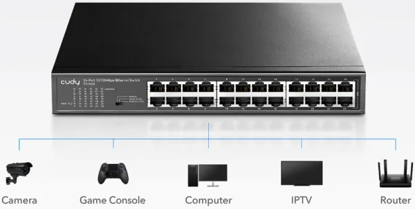 CUDY Cudy FS1024 24-Port 10/100 Mbps Ethernet Switch Slika 4