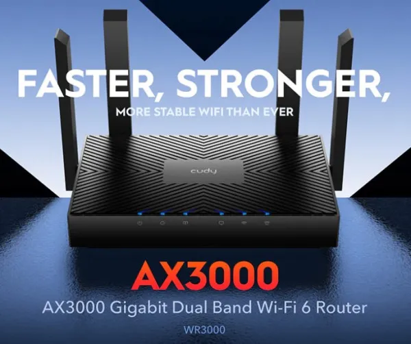 CUDY Cudy WR3000 AX3000 WIFI6 Dual Band 2.4+5Ghz Wi-Fi Ruter 1W/4LAN Gbit,4x5dBi 160MHz, Wisp/AP/REP Slika 4