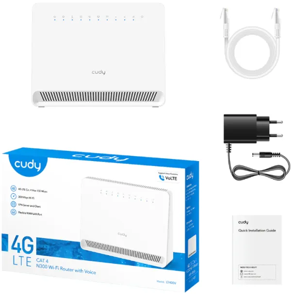 CUDY Cudy LT400V N300 Wi-Fi 4G LTE-Cat4 VoLTE Router Slika 3