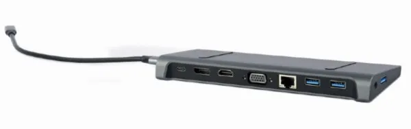 GEMBIRD A-CM-COMBO9-02 Gembird USB type-C 9-u-1 adapter Hub3.0 + HDMI + DisplayPort + VGA + PD + LAN A Slika 7