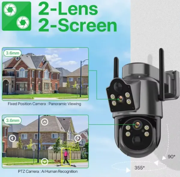 CAM-IP4MP-TQ7 GMB kamera 4MP(2mp+2mp) H.265 EU Solar Camera, 2 Inch, ICSEE App, 2.8mm, IP66 Slika 2