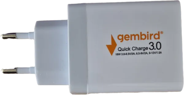 GEMBIRD NPA-AC36 ** Gembird QC3.0 brzi punjac +Type C USB kabl,18W 3.6-6.5V/3A, 6.5V-9V/2A, 9V-12V/1.5A(351) Slika 5