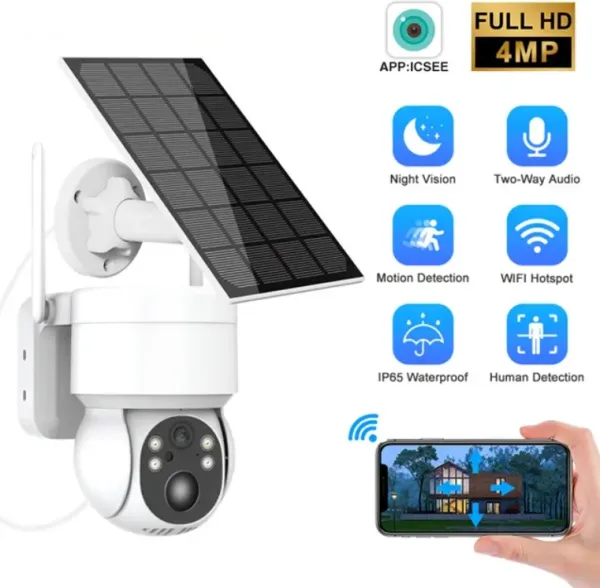 CAM-IP4MP-T13-4G GMB Solar kamera 4 mpix microSD iCSee xmeye pro app Two-way voice PTZ ip66 3.6mm Slika 1