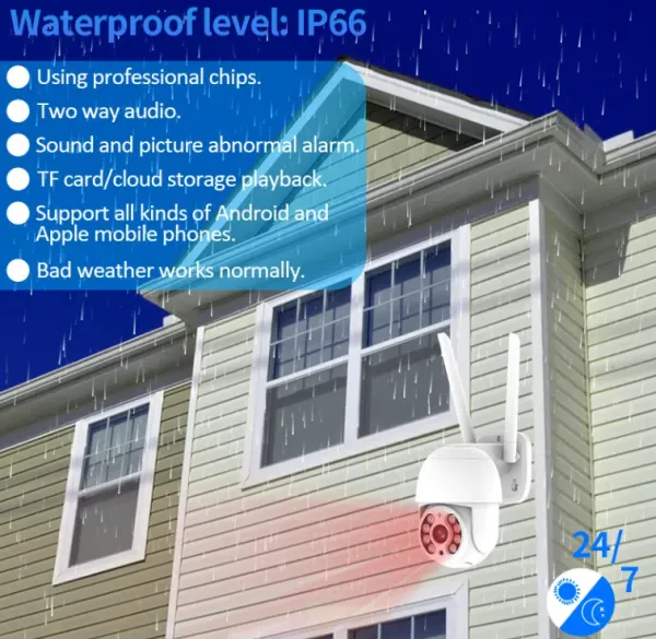 GEMBIRD CAM-IP4MP-T8Y GMB kamera 4 mpix microSD TUYA app Two-way voice PTZ ip66 Slika 4
