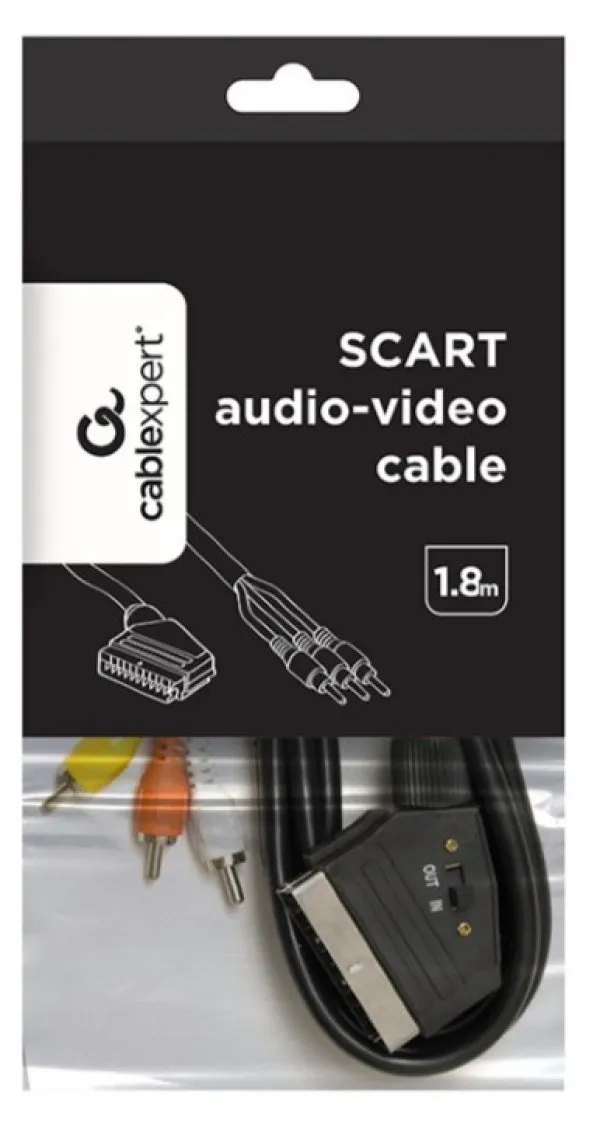 GEMBIRD CCV-519-001 Gembird Bidirectional sa prekidacem RCA to SCART audio-video cable, 1.8 m Slika 2