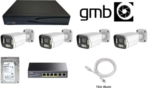 GEMBIRD GMB-06 SET 16ch NVR, 4 IP kamere 4mpx, 2TB, POE Switch 4ch Cudy, 4x15m ethernet kabla Slika 5