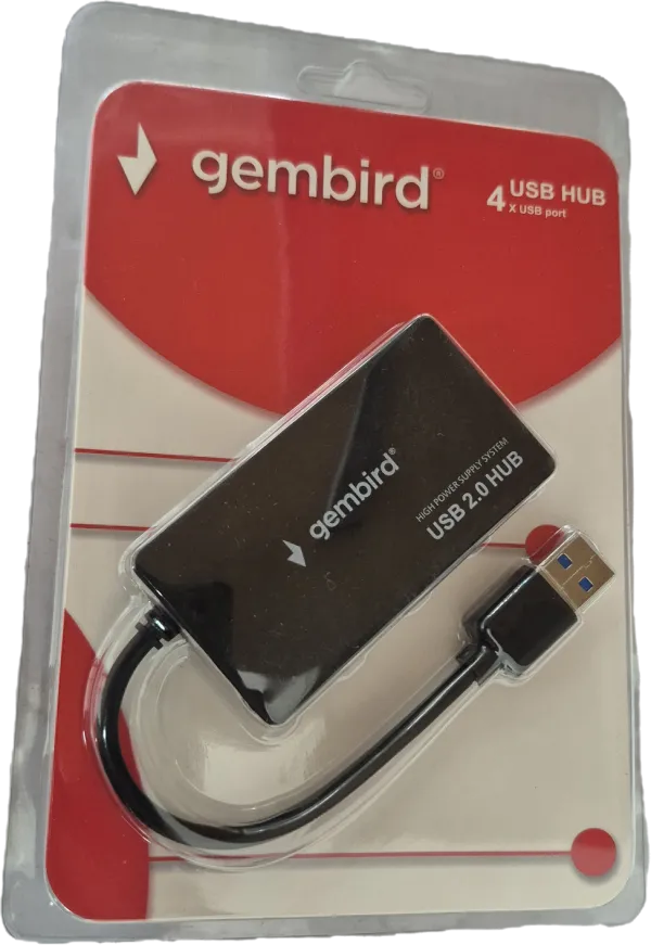 GEMBIRD UHB-U2P4-02 ** Gembird USB2.0 4-port HUB, black (279) Slika 1