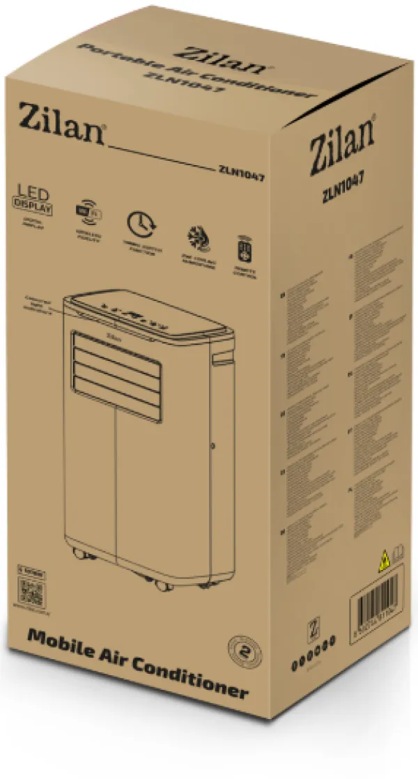 ZILAN Zilan ZLN1047 Pokretni klima ureðaj 9000Btu, 3u1, 1010W, WiFi Slika 1