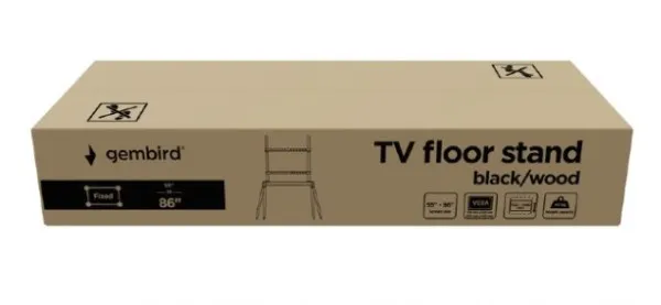 GEMBIRD TVS-86F-01-BK Gembird Podno postolje za TV, 55-86inc, crno/drvo Slika 5