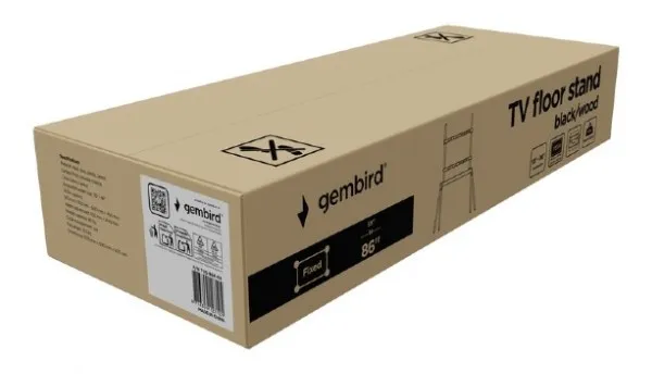 GEMBIRD TVS-86F-01-BK Gembird Podno postolje za TV, 55-86inc, crno/drvo Slika 6