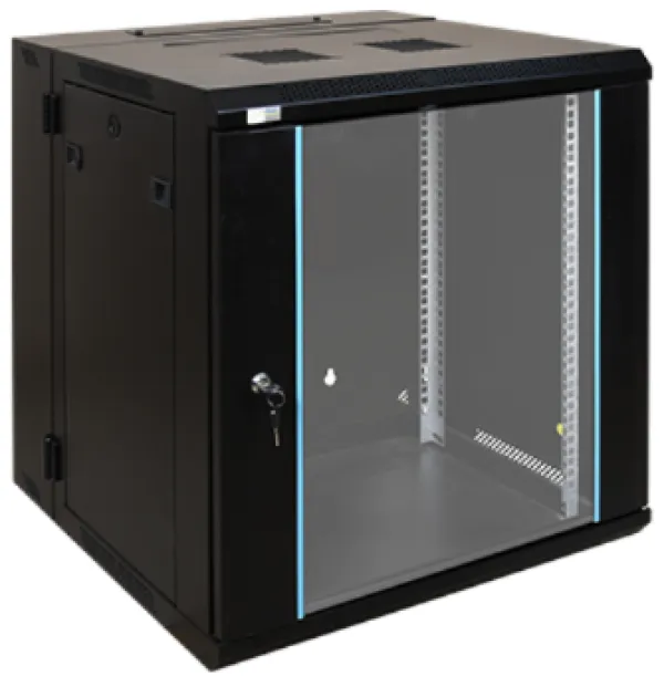 EXO:N Podno stojeci rack ormar sa tockicima, 600mm×450mm×12U, crni Slika 1