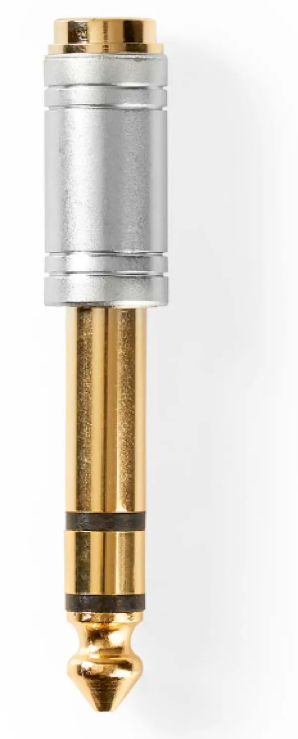 NEDIS CAGC23930ME Stereo Audio Adapter, 6.35 mm Muski, 3.5 mm Zenski, Gold Plated, Metal, Siva Slika 1