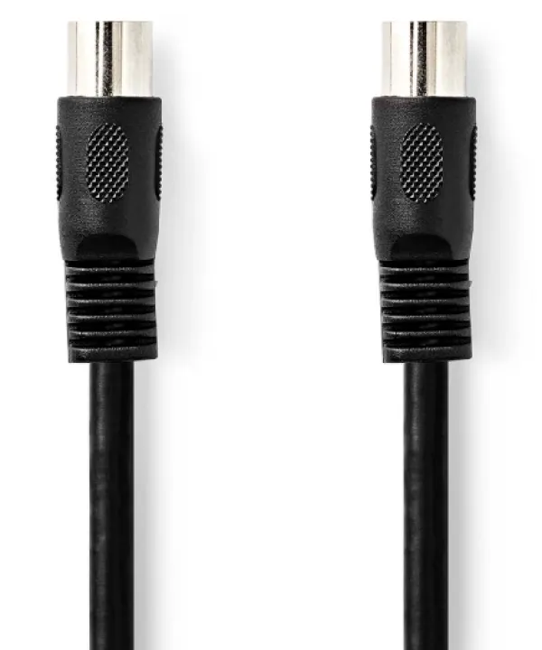 NEDIS CAGL20000BK20 DIN Audio Kabl, DIN 5-Pin Muski, DIN 5-Pin Muski, Niklovan, 2.00 m, Okrugli, PVC, Crni Slika 1