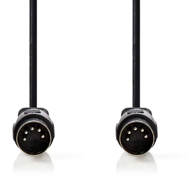 NEDIS CAGL20000BK30 DIN Audio Kabl, DIN 5-Pin Muski, DIN 5-Pin Muski, Niklovan, 3.00 m, Okrugli, PVC, Crni Slika 2