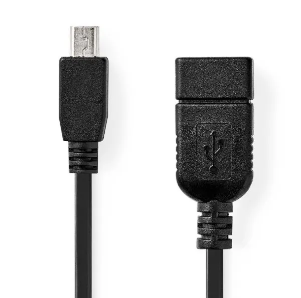 NEDIS CCGB60315BK02 USB Adapter 2.0, Mini 5-Pin muski na USB-A zenski, 480 Mbps, OTG, 0.20m, Black Slika 3