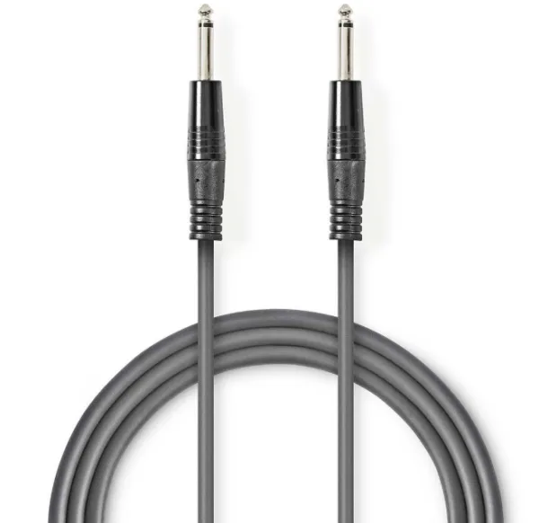 NEDIS COTH23000GY50 Mono audio kabl, 6.35 mm Muski na 6.35 mm Muski, Nickel Plated, 5.00 m, Okrugli, PVC Slika 3